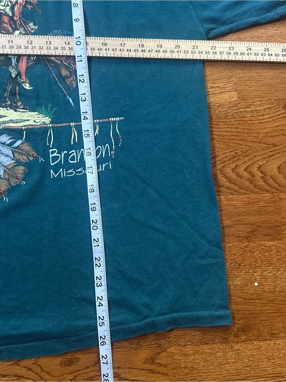 Vintage Single Stitch Branson Missouri Cowboy Native Thin T Shirt Men’s Large